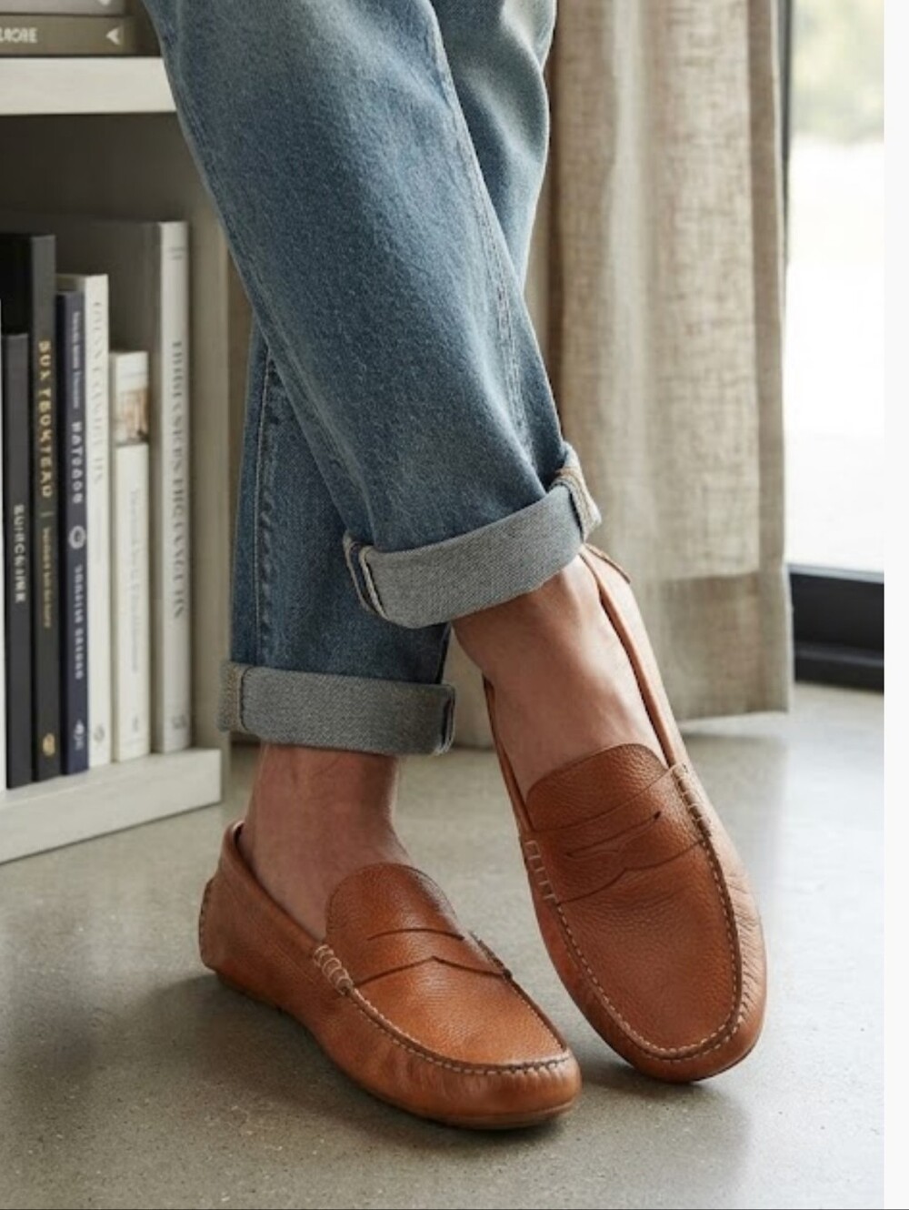 Cole Haan Brown Leather Loafers Driving Shoes Mens US 6.5 B